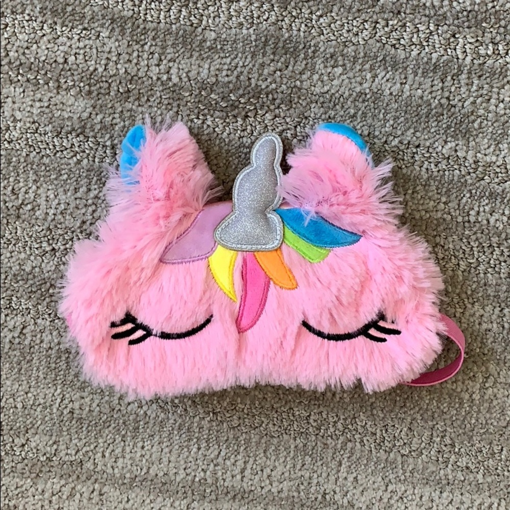 NWOT Unicorn Furry Eye Mask Pink Glitter